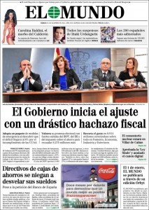 Portada de El Mundo 31 de diciembre de 2011